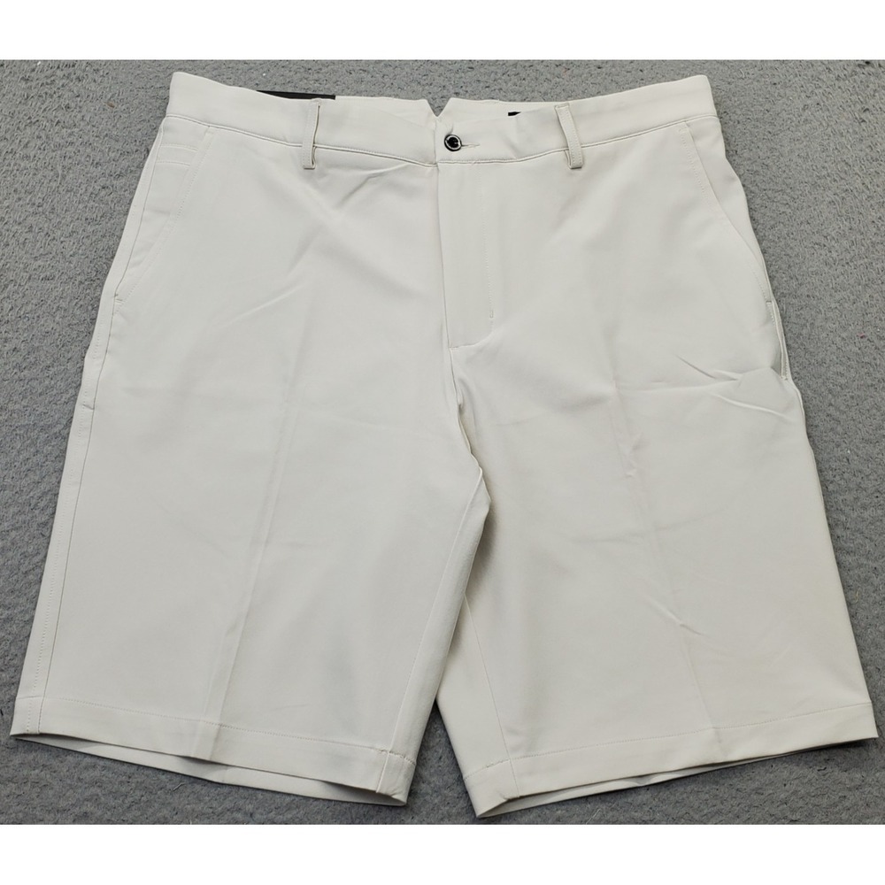 Dunning Golf Shorts Mens 34 Tan Player Fit Woven Performance Stretch Flat Front